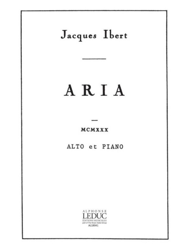 Jacques Ibert: Aria (noty na violu, klavír)