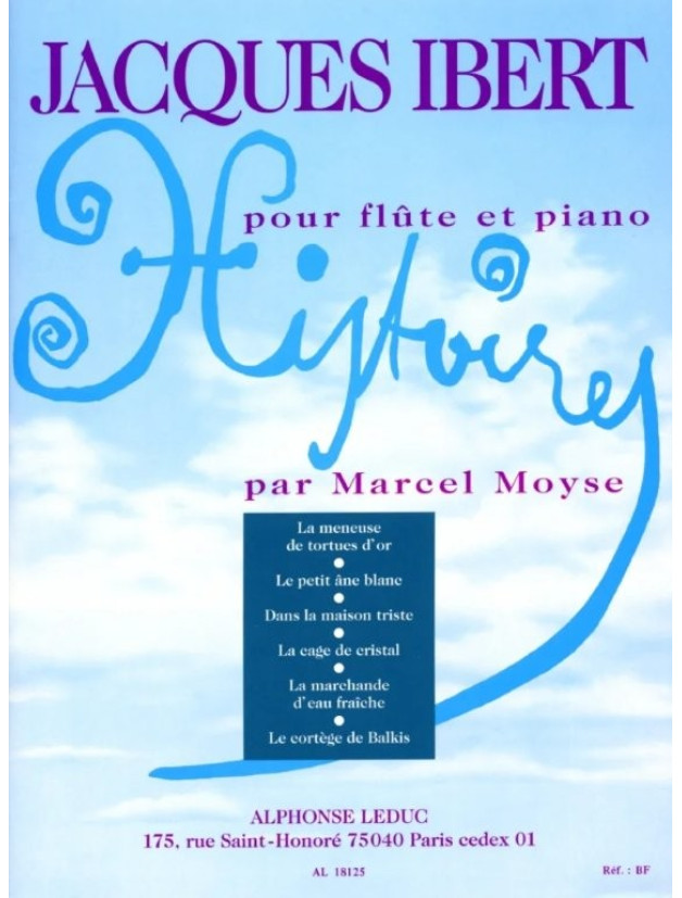 Jacques Ibert: Histoires par Marcel Moyse (noty na příčnou flétnu, klavír)