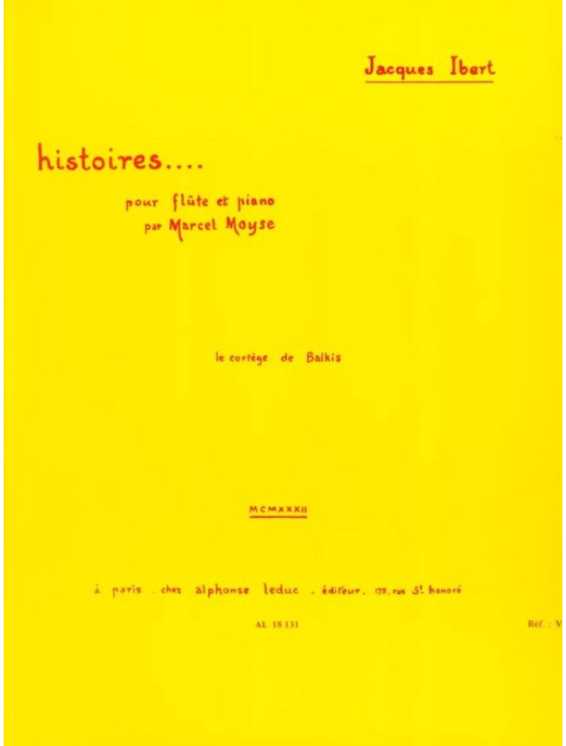 Jacques Ibert: Le Cortege de Balkis (noty na příčnou flétnu, klavír)