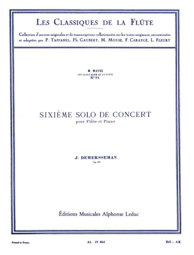 Jules Demersseman: Sixieme Solo de Concert Op. 82
