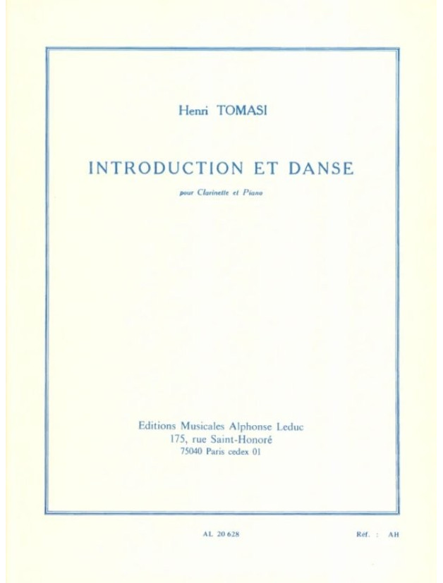 Henri Tomasi: Introduction et Danse (noty na klarinet, klavír)