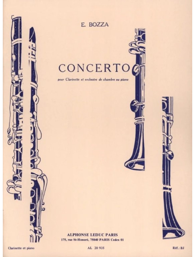 Eugéne Bozza: Concerto For Clarinet And Chamber Orchestra (noty na klarinet, klavír)