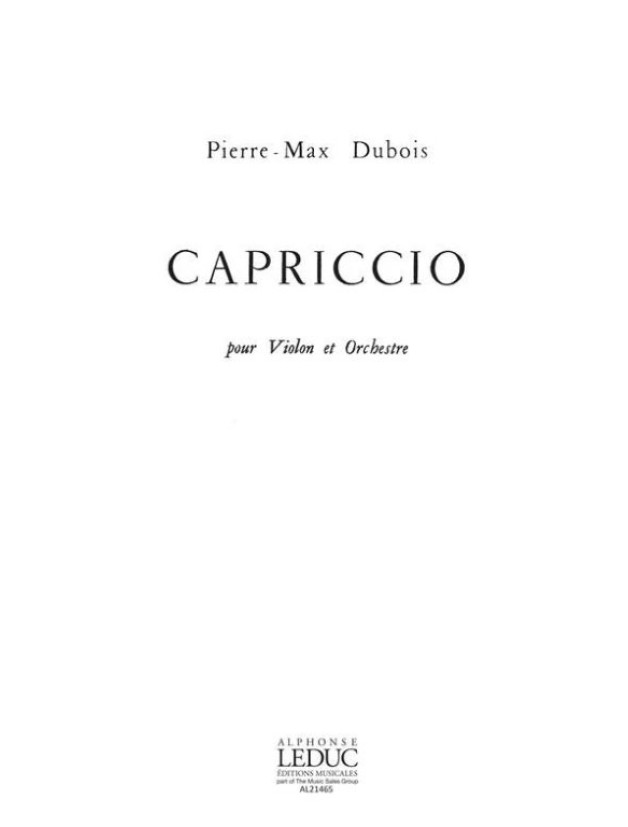 Pierre-Max Dubois: Capriccio (noty na housle, klavír)