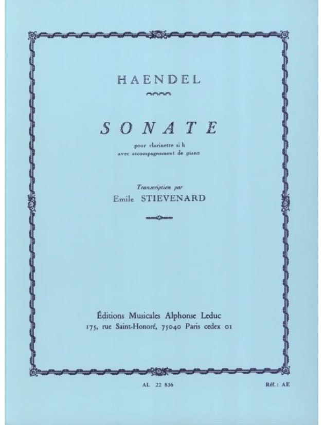Georg Friedrich Händel: Sonata In B Flat (noty na klarinet, klavír)