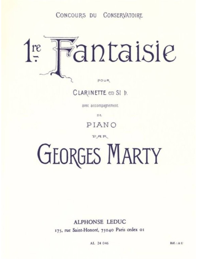 Georges Marty: Fantaisie No.1 (noty na klarinet, klavír)