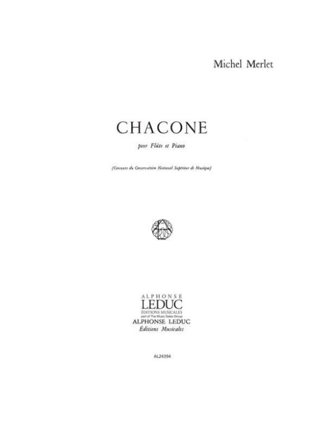 Michel Merlet: Chacone (noty na příčnou flétnu, klavír)