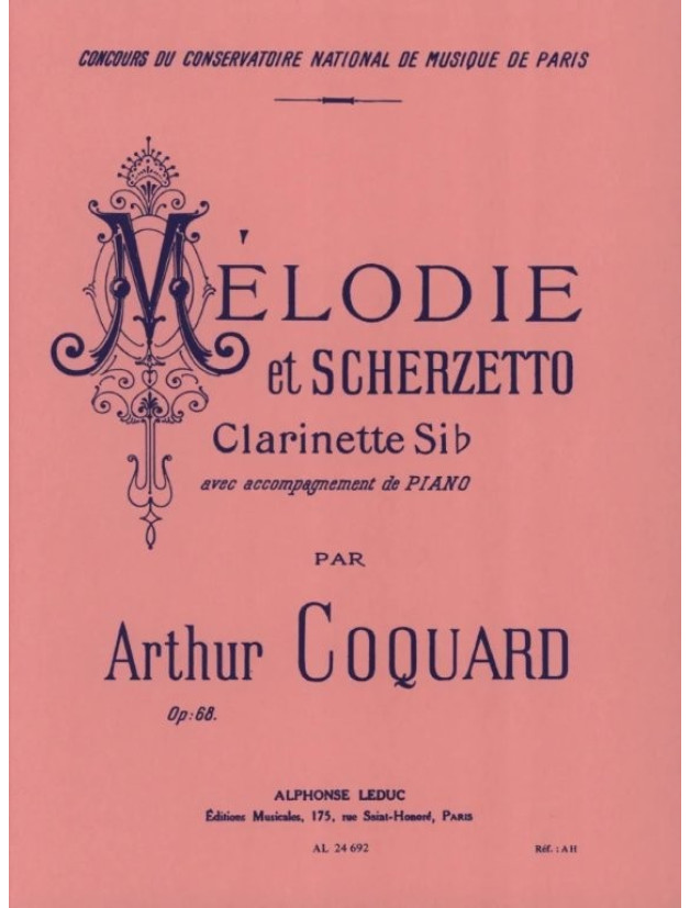 Arthur Coquard: Mélodie Et Scherzetto Op.68 (noty na klarinet, klavír)