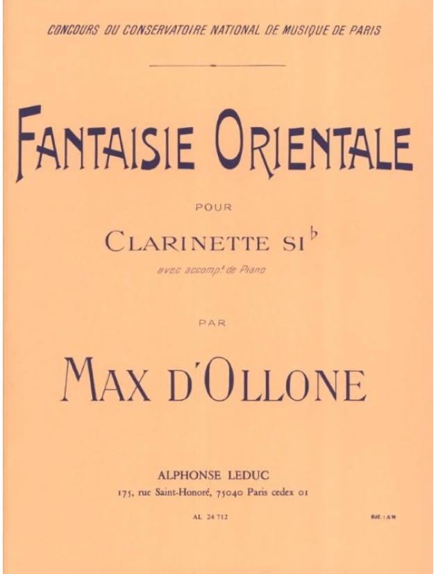 Max D'Ollone: Fantaisie orientale (noty na klarinet, klavír)