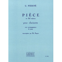 Gabriel Pierné: Piece in G minor (noty na klarinet, klavír)