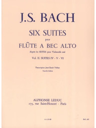 Johann Sebastian Bach: 6 Suites Vol.2 No.4-6 (noty na altovou zobcovou flétnu, klavír)