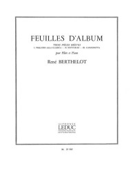 René Berthelot: Feuilles D'Album (noty na příčnou flétnu, klavír)