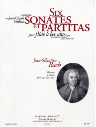 Johann Sebastian Bach: 6 Sonates & Partitas Vol.1 BWV 1001-1003-1005 (noty na zobcovou flétnu, klavír)