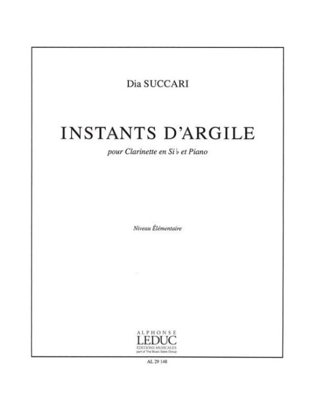 Dia Succari: Instants D'Argile (noty na klarinet, klavír)