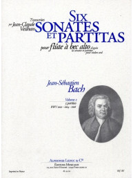 Johann Sebastian Bach: 6 Sonates & Partitas vol.2 BWV 1002-1004-1006 (noty na zobcovou flétnu, klavír)