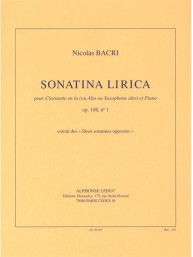 Nicolas Bacri: Sonatina Lirica Op. 108 No. 1 (noty na klarinet, klavír)