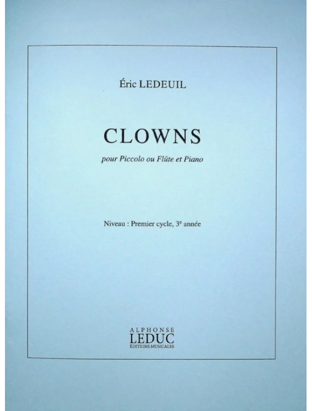 Éric Ledeuil: Clowns (noty na příčnou flétnu, klavír)