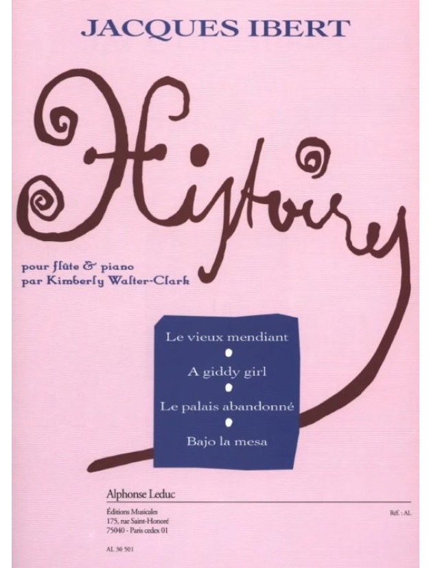 Jacques Ibert: Histoires par Kimberly Walter-Clark (noty na příčnou flétnu, klavír)