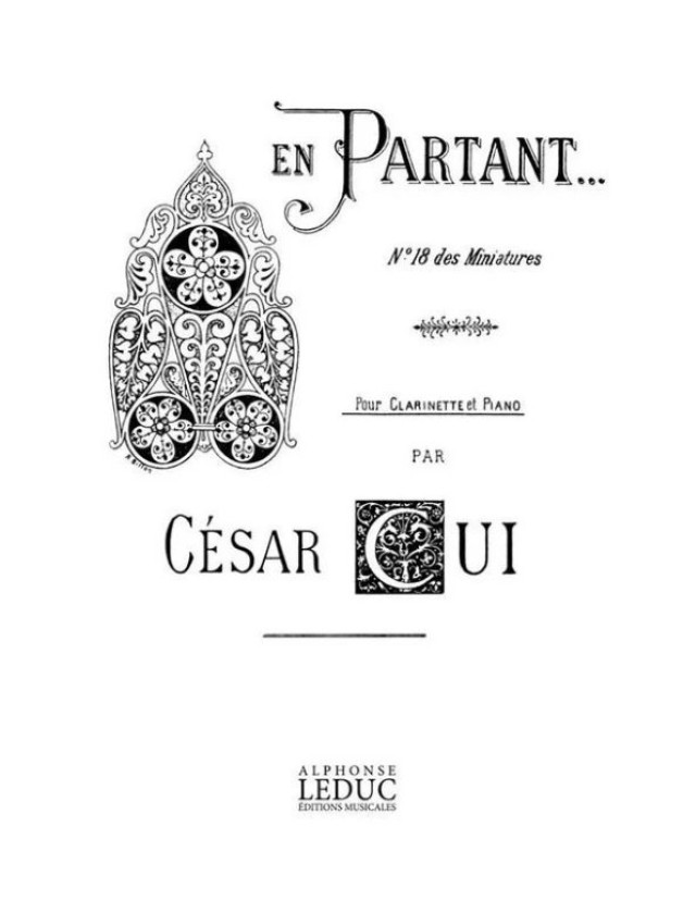 César Cui: En Partant (noty na klarinet, klavír)