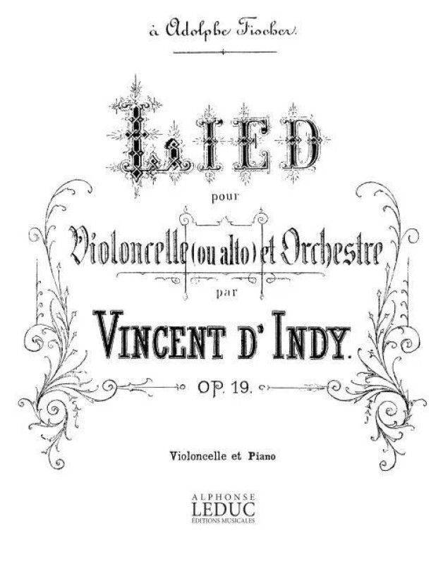 Vincent d'Indy: Lied Op19 (noty na violoncello, klavír)