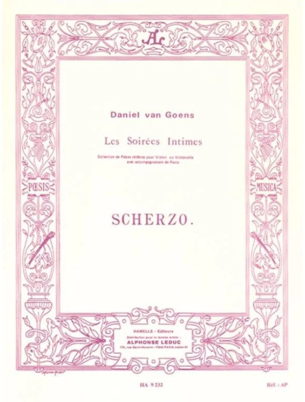 Daniel van Goens: Scherzo (noty na violoncello, klavír)