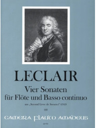 Jean-Marie Leclair: 4 Sonaten aus Second Livre De Sonates (noty na příčnou flétnu, klavír)