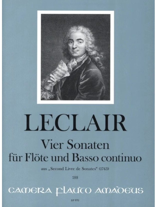 Jean-Marie Leclair: 4 Sonaten aus Second Livre De Sonates (noty na příčnou flétnu, klavír)
