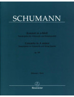 Robert Schumann: Concerto in A minor op. 129 (noty pro violoncello, smyčcový kvartet, party)