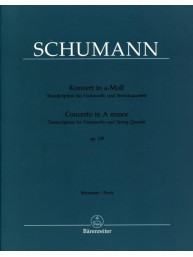 Robert Schumann: Concerto in A minor op. 129 (noty pro violoncello, smyčcový kvartet, party)