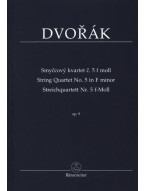 Antonín Dvořák: Streichquartett Nr. 5 f-Moll op. 9 (noty pro smyčcový kvartet, partitura)
