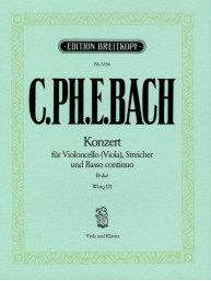 Carl Philipp Emanuel Bach: Konzert für Violoncello und Orchester B-Dur Wq 171 (noty na violu, klavír)