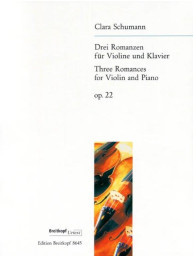 Clara Schumann: 3 Romanzen op. 22 (noty na housle, klavír)