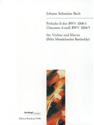 J.S. Bach: Preludio E-dur BWV 1006/1 und Chaconne BWV 1004/5 (noty na housle, klavír)