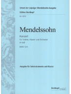 Felix Mendelssohn: Concerto in D minor MWV O 4 (noty na housle, čtyřruční klavír)