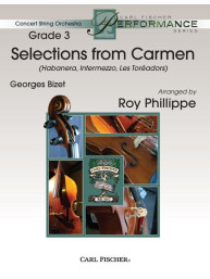 Georges Bizet: Selections From Carmen (noty pro smyčcový orchestr, party, partitura)