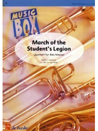 Bedřich Smetana: March of the Student's Legion / Pochod studentských legií (noty pro dechový žesťový kvintet, party, partitura)