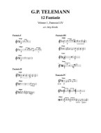 Georg Philipp Telemann: 12 Fantasie, vol. 1, Fantasia I-IV (noty na kytaru)