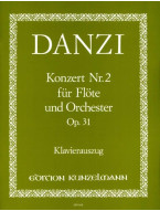 Franz Danzi: Concerto no. 2 for flute D minor op. 31 (noty na příčnou flétnu, klavír)