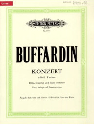 Pierre Gabriel Buffardin: Konzert für Flöte, Streicher und BC e-Moll (noty na příčnou flétnu, klavír)