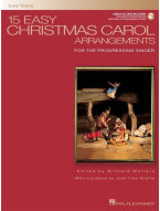 15 Easy Christmas Carol Arrangements - Low Voice (noty na klavír, zpěv)(+audio)