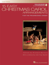 15 Easy Christmas Carol Arrangements - Low Voice (noty na klavír, zpěv)(+audio)