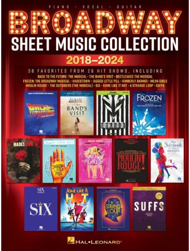 Broadway Sheet Music Collection 2018-2024 (noty na klavír, zpěv, akordy)