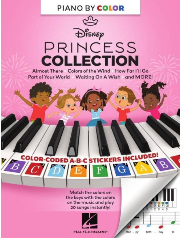 Piano-by-Color: Disney Princess Collection (noty na klavír)