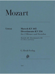 W.A. Mozart: Marsch K.445 / Divertimento K.334 (noty pro 2 lesní rohy, smyčcový soubor, party)