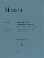 W.A. Mozart: Marsch K.445 / Divertimento K.334 (noty pro 2 lesní rohy, smyčcový soubor, dechové party)