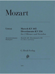 W.A. Mozart: Marsch K.445 / Divertimento K.334 (noty pro 2 lesní rohy, smyčcový soubor, dechové party)