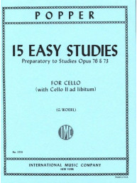 David Popper: 15 Easy Studies Preparatory To Op.73&76 (noty na violoncello)