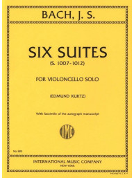 J.S. Bach: 6 Suites Bwv 1007/12 - Kurtz (noty na violoncello)