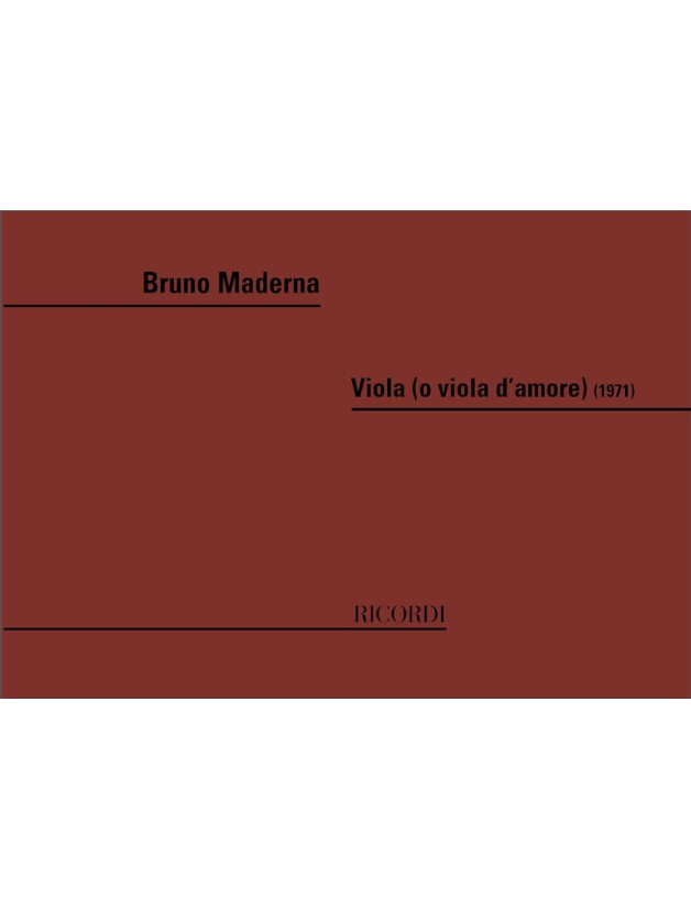 Bruno Maderna: Viola - O Viola D'Amore (noty na violu)