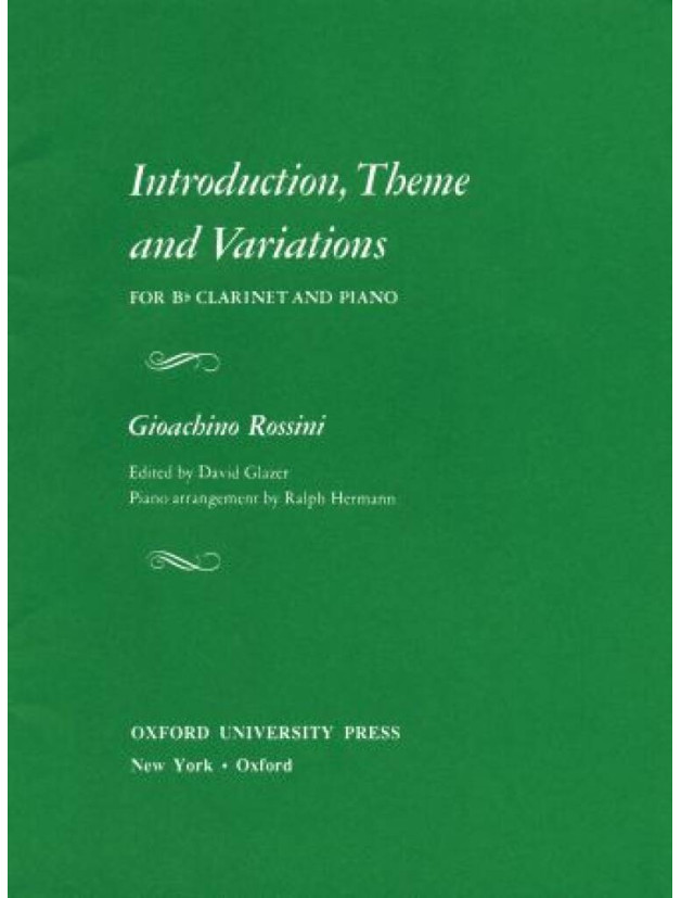 Gioachino Rossini: Introduction, Theme And Variations (noty na klarinet, klavír)