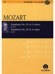 W.A. Mozart: Symphony No. 25 G minor & No. 29 A major (noty, partitura)(+audio)